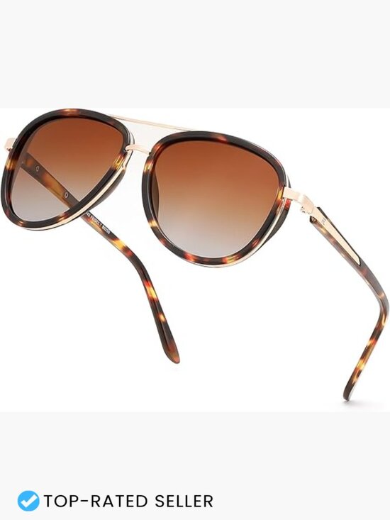 Retro Polarized Aviator Sunglasses Classic Square Frame Vintage Style main image 7